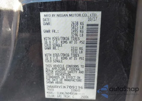 2018 Nissan Frontier Sv z USA, uszkodzony, nr VIN 1N6AD0EV5JN709196